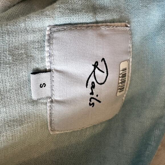 Rails Blue Ombre Short Sleeve Button Down Shirt SMALL Oversized Linen Boxy $148 - Picture 8 of 9